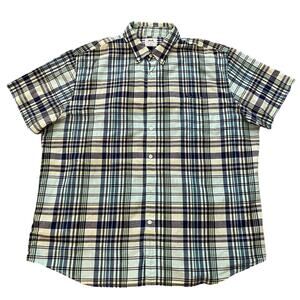 Le Tigre Mens Size 2XL Blue White Short Sleeve Shirt